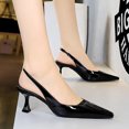 thumbnail image 5 of Womens Slingback Heel Pumps Pointed Toe Slingback Kitten Heels Metallic Slingback Pumps Bridal Wedding Shoes, 5 of 5