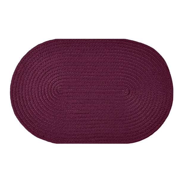 Better Trends Country Solid Area Rug 100 Polypropylene, 42" x 66" Oval, Burgundy Solid