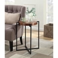 thumbnail image 3 of Convenience Concepts Table d'Appoint Plateau Rond Nordic en Noyer Foncé et Noir, 3 of 7
