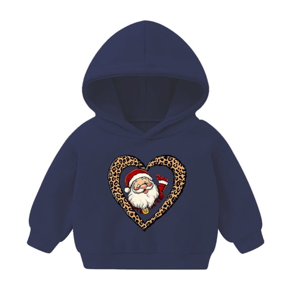 Piuwrlz Hood Sweatshirts Childrens Girls Boys Long Sleeve Printed Hoodies New Christmas Hoodie Navy Size 110