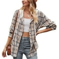 thumbnail image 5 of New Plus Size Plaid Jackets for Womens 2024 Autumn and Winter New Hooded Sweater With Button Up Casual Shirt Jacket, 5 of 9