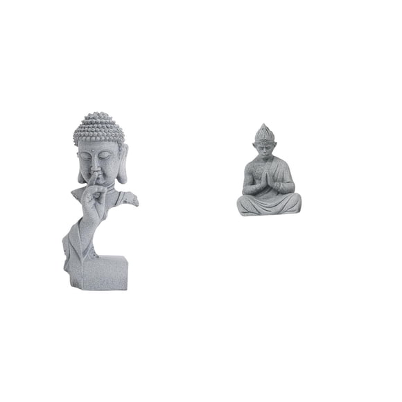 Siruishop Figurine de Méditation Gautama Bouddha Sculpture de Collection Shakyamuni pour Jardin Crémaillère Singe Figurine Bouddhiste Statue de Soleil Wukong pour Hôtel Patio Jardin