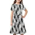 thumbnail image 2 of MKOSPLRT Robe d'Été pour Fille à Manches Courtes, Décontractée, Vacances, Patineuse, Tournoyante, Boho, Imprimé Floral, Robe Trapèze, Évasée, Fluide, Robe Midi, 2 of 8