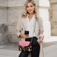 thumbnail image 2 of Pzuqiu Colorful Flower Women's Leather Cross body Bag Fashion Versatile Woman Crossbody Bag with Chain Strap Minimalist Craftsmanship Quilted Crossbody Purse for Women, 2 of 7