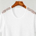 thumbnail image 6 of Mens Crochet Shirt Summer Lightweight Short Sleeve Loose Casual Crewneck Hollow out Knit T-Shirt Beach Shirts, 6 of 8