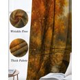 thumbnail image 4 of Fall Country Blackout Curtains for Bedroom Living Room, Forest Golden Orange Maple Trees River Valley Path 63 In Long Thermal Insulated Room Darkening Drapes Grommet Window Treatments, 52 x 63 In, 4 of 6