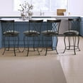 thumbnail image 4 of Vintage Bar Stools Set of 2, Retro Height Adjustable Bar Chairs with Accent Back and PU Leather Padded Seat for Home Bar or Kitchen Island - Black, 4 of 10