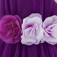 thumbnail image 5 of Toddler Girl Dress Baby Sleeveless 3D Flowers Elegant Dance Party Mesh Dress Dresses for Girls Purple 18-24 Months, 5 of 6