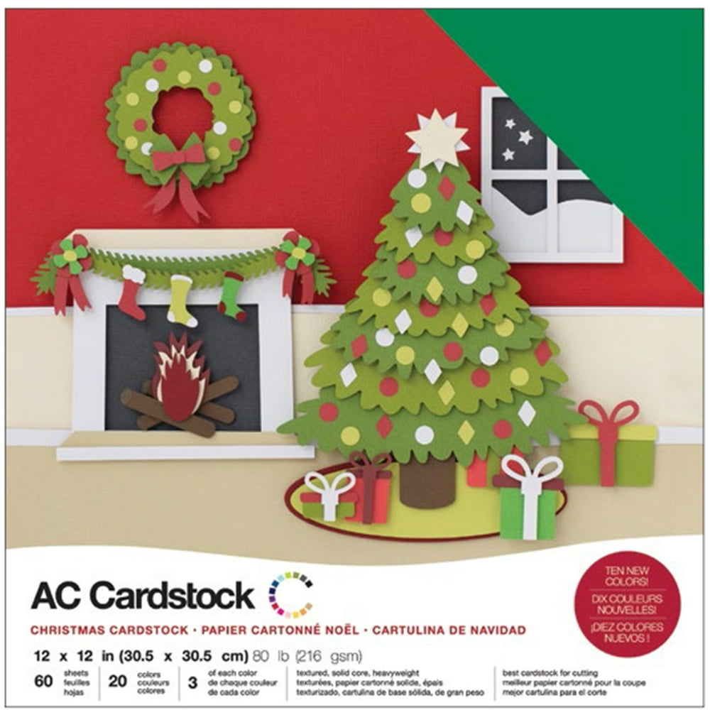American Crafts Variety Cardstock Pack 12" x 12" 60/Pkg Christmas