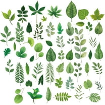 8 Sheets Leaf Wall Stickers Tropical Plant Stickers Green Window PVC Waterproof Self Adhesive Wall Decals Removable for Window Decor Clings Stairway Housewarming Gift
