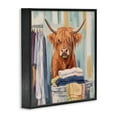 thumbnail image 3 of Stupell Industries Folding Fun Laundry Cow Black Framed Giclee Art design by Nina Blue, 17 x 17, 3 of 8