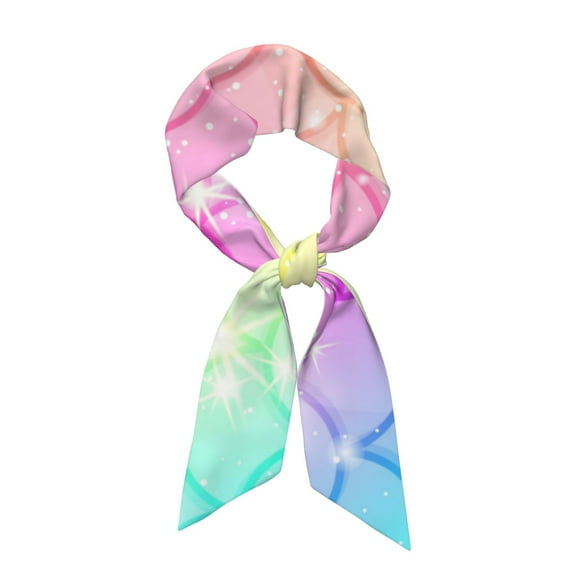 Easygdp Fish Scale Neck Scarf Printed Scarves Head for Women'S Fashion Satin Scarfs For Bag Hair for Dating, Travel