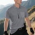thumbnail image 4 of Ceisia Men's Regular Straight Short-Sleeve Functional Polo Shirt Breathable Mesh Chest Pocket Spring Summer Shirt Gift, 4 of 9
