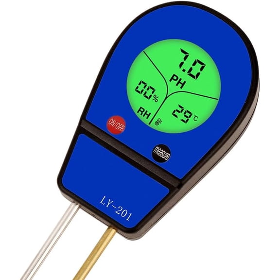 3-in-1 Digital Soil Tester, High Precision Soil pH Meter with LED Backlight, Soil Moisture & Temperature Detector, Fast Reading Soil Test Meter for Indoor Outdoor Garden Lawn Farm Plant Care