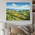 thumbnail image 2 of Designart "Modern Farm Horizon Bold and Bright III" Extra Large Landscapes Framed Wall Art - Traditional Green Meadow Entryway Framed Wall Art Print, 2 of 7