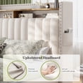 thumbnail image 4 of EnHomee King Size Modern Metal and Wood Standard Bed with Storage, Beige, 4 of 10