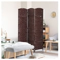 thumbnail image 2 of 6' Tall Wicker Weave 3 Panel Room Divider Privacy Screen - Brown, 2 of 8