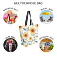 thumbnail image 7 of FORMRS Womens Canvas Tote Bag with Zipper Inner Pocket Shoulder Handbag, Sunflowers and Leaves Pattern, 7 of 7