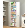 thumbnail image 2 of "White 8-Tier Over The Door Organizer - Adjustable Wood & Metal Pantry Storage Rack for Kitchen, Spices, Canned Goods - Space Saving Door Hanging Shelf for Cabinet or Bathroom", 2 of 7