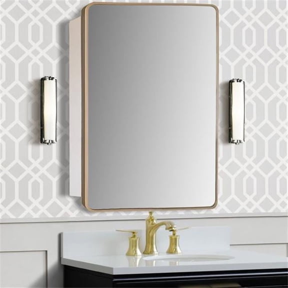 Bellaterra Home 8821-MC-GD Rectangular Metal Frame Medicine Cabinet, Brushed Gold