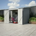 thumbnail image 3 of Mulinsonfly 8x6 ft Outdoor Storage Shed with Lockable Doors, Adjustable Side Door, Aluminum Frame & Weatherproof Design for Garden, Backyard & Patio Storage, 3 of 8