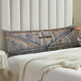 thumbnail image 3 of Rustic Body Pillow Cover Barn Door Wooden Barnwood Farmhouse Vintage Throw Pillow Covers Long Pillow Case Protector with Zipper Decorative Soft Rectangle Bed Pillowcases for Bedroom 20"x54",Grey, 3 of 5