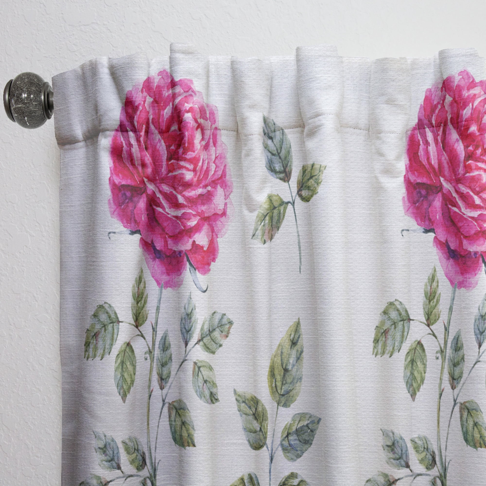 Designart 'Blossom Pink VIII' Floral Curtain Panel