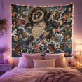 thumbnail image 2 of Ocean Waves Anthropomorphic with Tanuki Raccoon Wide Expression, Mystical Fantasy for Space Lovers, Galaxy Room Decor, Housewarming Gift, Tapestry Wall Hanging for Bedroom and Dorm, 2 of 7
