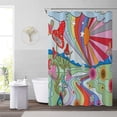 thumbnail image 2 of 70s Cute Floral Hippie Mushrooms Shower Curtain,Colorful Funky Trippy Eye Shroom Bathroom Shower Curtains,Rainbow Groovy Aesthetics Bath Curtain Sets with 12 Hooks 72x72in,Waterproof Fabric, 2 of 6