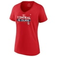 thumbnail image 2 of Women's Fanatics Red St. Louis Cardinals 2022 NL Central Division Champions Plus Size V-Neck T-Shirt, 2 of 3
