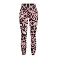 thumbnail image 5 of Renewold Pink Leopard Print Yoga Leggings with Pockets for Women Thick Exercise Yoga Pants High Waisted Soft Slim Ankle Pants Printed Leggings 4 Way Stretch Leggings, S, 5 of 8