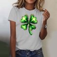 thumbnail image 4 of Funny St Patricks Day Shirts for Women Funny Graphic Shirt Comfy Casual Crewneck Short Sleeve Tee Shirts Tops (M, Gray), 4 of 5