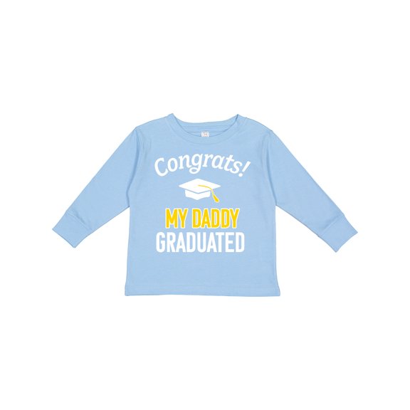 Inktastic Congrats My Daddy Graduated with Cap Boys or Girls Long Sleeve Toddler T-Shirt