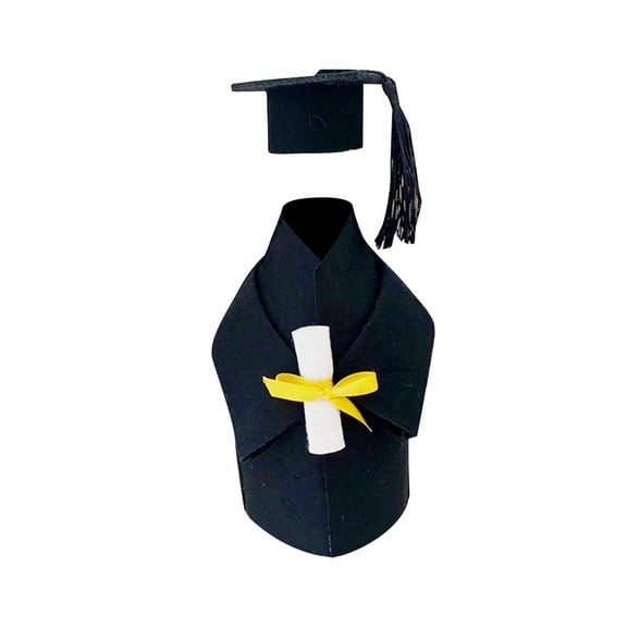 pdqouc Graduation Wine Coat Bottle Covers Sets, Graduation Gown and Bottle Toppers Doctoral Cap with Tassels Suit for Wine Champagne Bottle for Party Decoration Multicolor