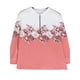 thumbnail image 5 of Camiseta de Larga para Mujer, Cuello Redondo, Estilo Casual, con Media Cremallera, Estampado Geométrico y Bloques de Color. Rojo Rosa M, 5 of 8