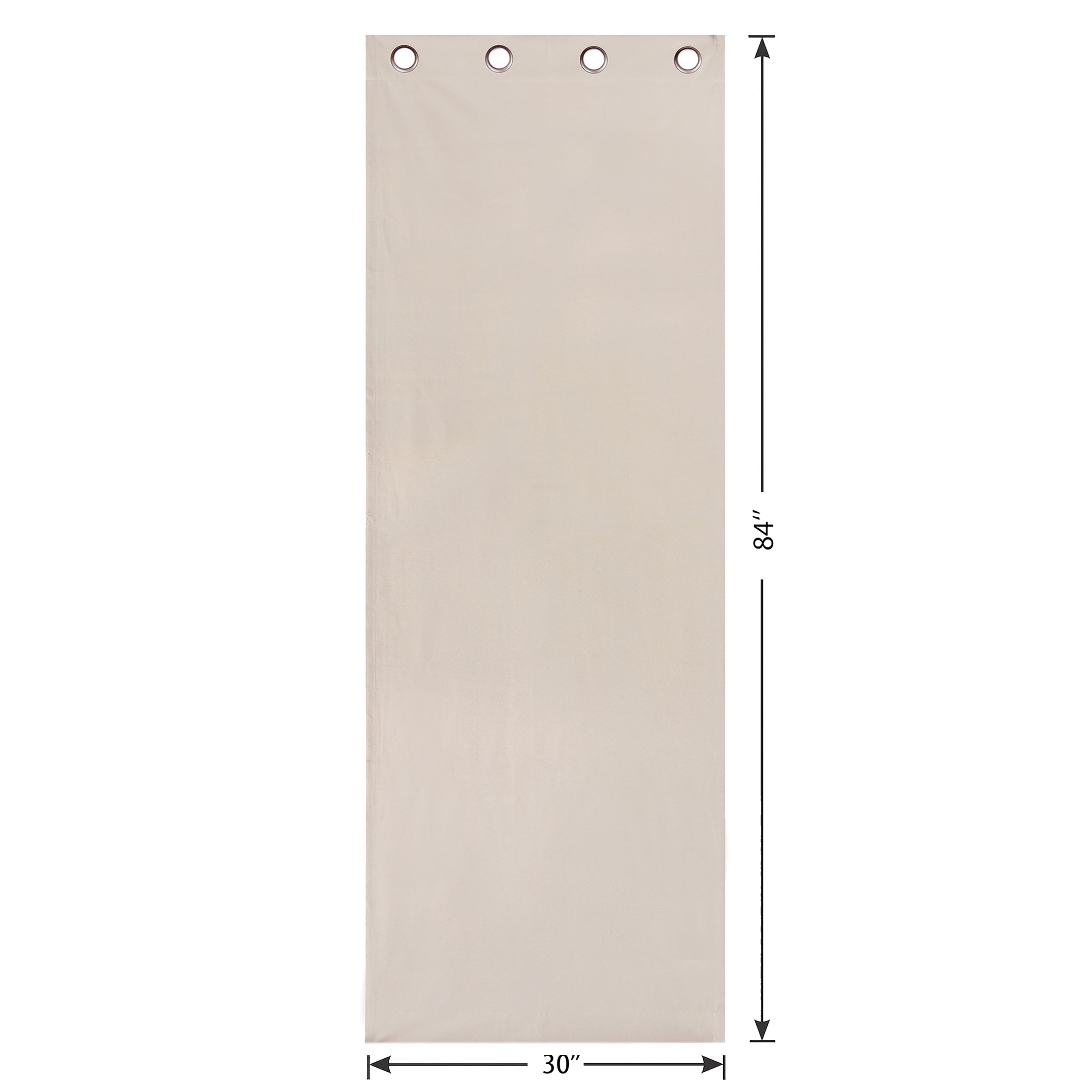 Mainstays Beige Solid Blackout Grommet Curtain Panel Pair, Set of 2, 30 in W x 84 in L