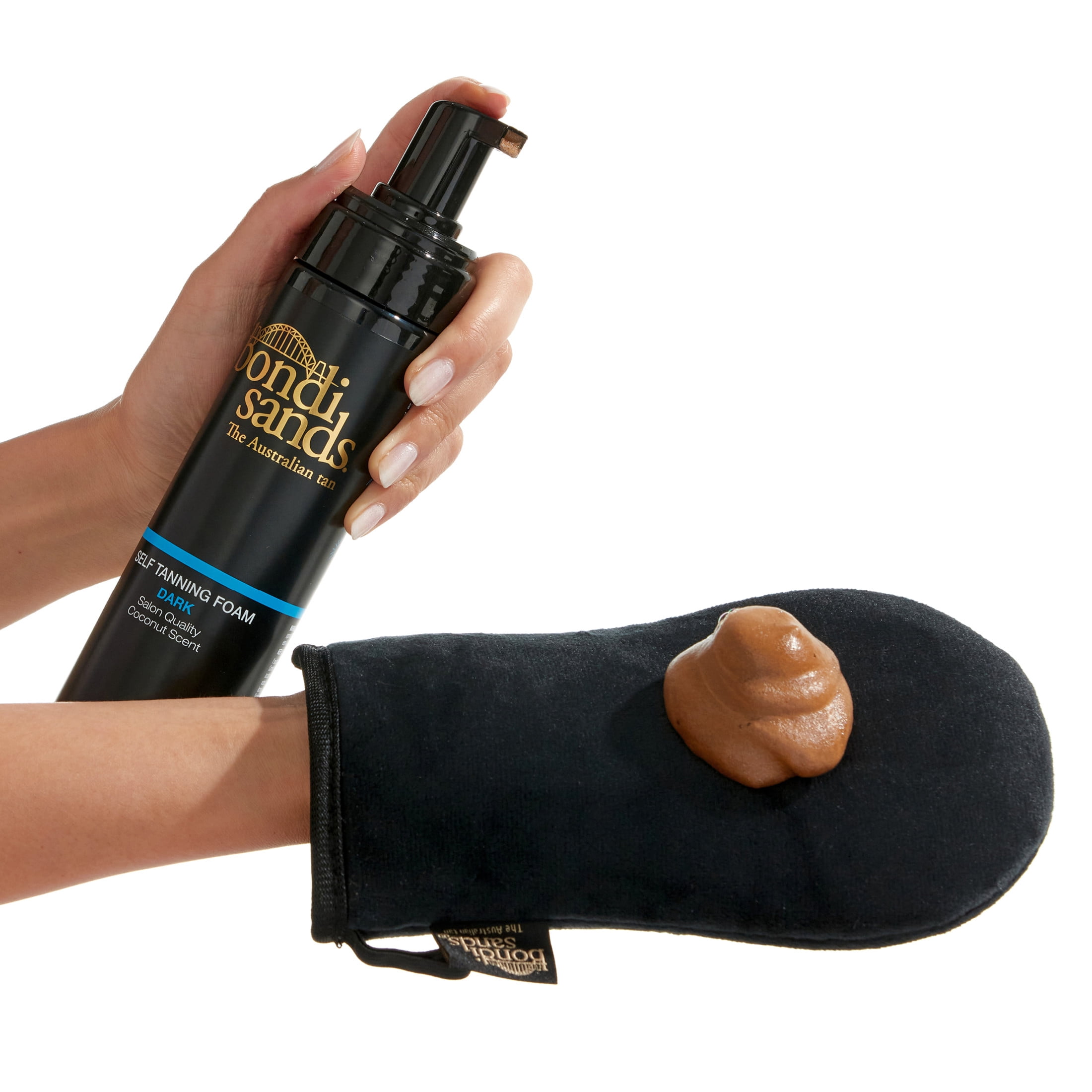 Bondi Sands Self Tanner Bundle | Self Tanner Foam Dark 5.07 fl oz + Reusable Application Mitt