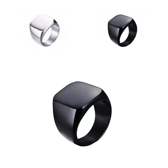 Couple Ring Simple Style Hip Hop Geometric Glossy All Match Decoration Gift Men Women Square Ring Wedding Engagement Jewelry for Daily Wear