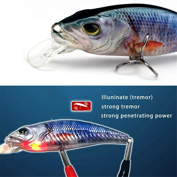 USB Rechargeable Luminous LED Fishing Lures, Electric Swim Bait With Treble  Hook For Bass Trout Freshwater Saltwater, 