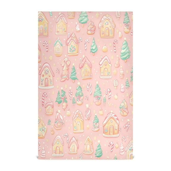 Candy House Pattern Decorative Waffle Towel Kitchen Dishcloth 28x18in Multi-Use Tea Towel