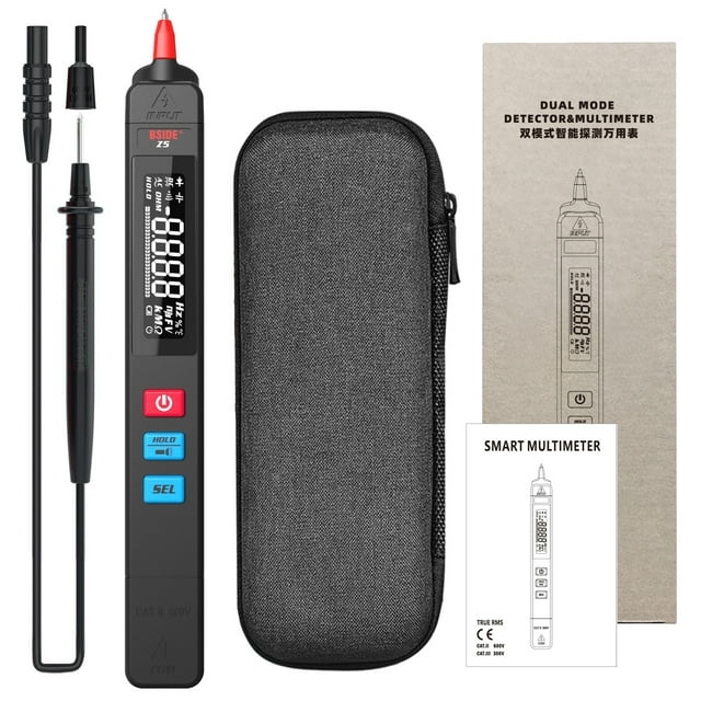 Multimètre Intelligent de Type Stylo Portatif à Main, Multimètre de Haute Précision, Mesure NCV de la Tension, de la Résistance, de la Capacité, de la Fréquence, Diode, Continuité, Vérification du Fil en Direct, Multimètre Multifonction avec DEL