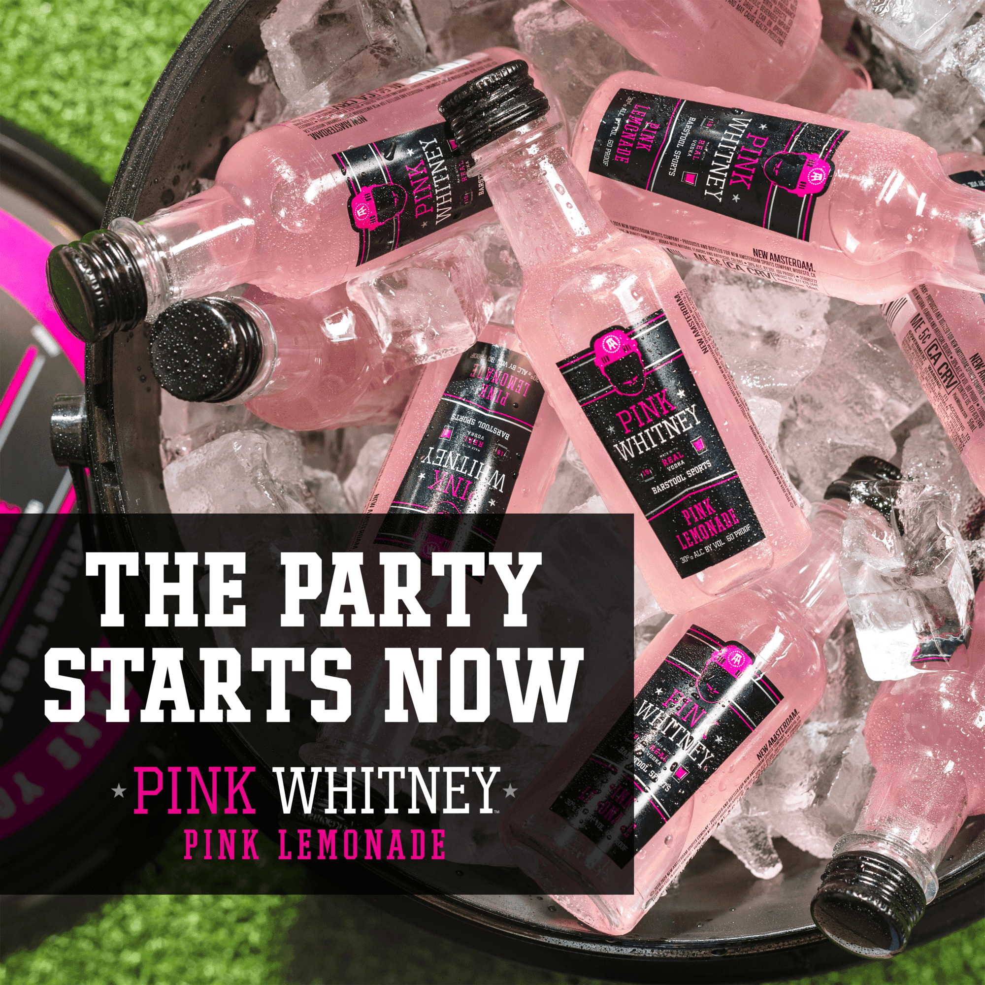 Pink Whitney Lemonade Flavored Vodka, 10 Pack, 50ml Plastic Bottles, 30% ABV