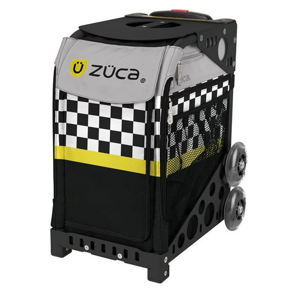 Zuca SK8ter Block Sport Insert Bag with Sport Frame, Black with Flashing Wheels