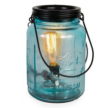 IllumiScents Aqua Mason Jar, Electric Wax Warmer for Scented Wax