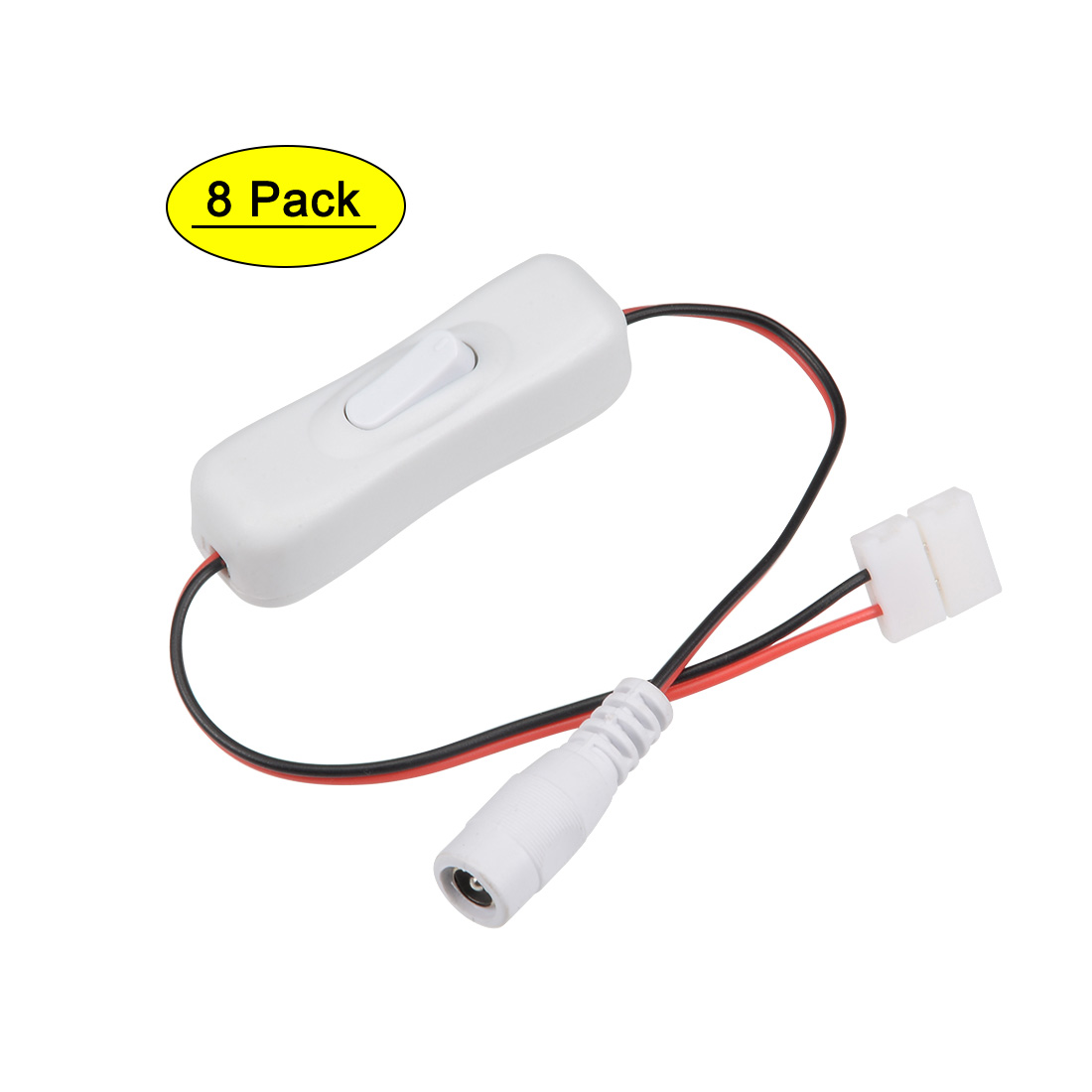 Uxcell Inline Rocker On Off Switch with 10mm 2-Pin to 2.1x5.5mm Female ...
