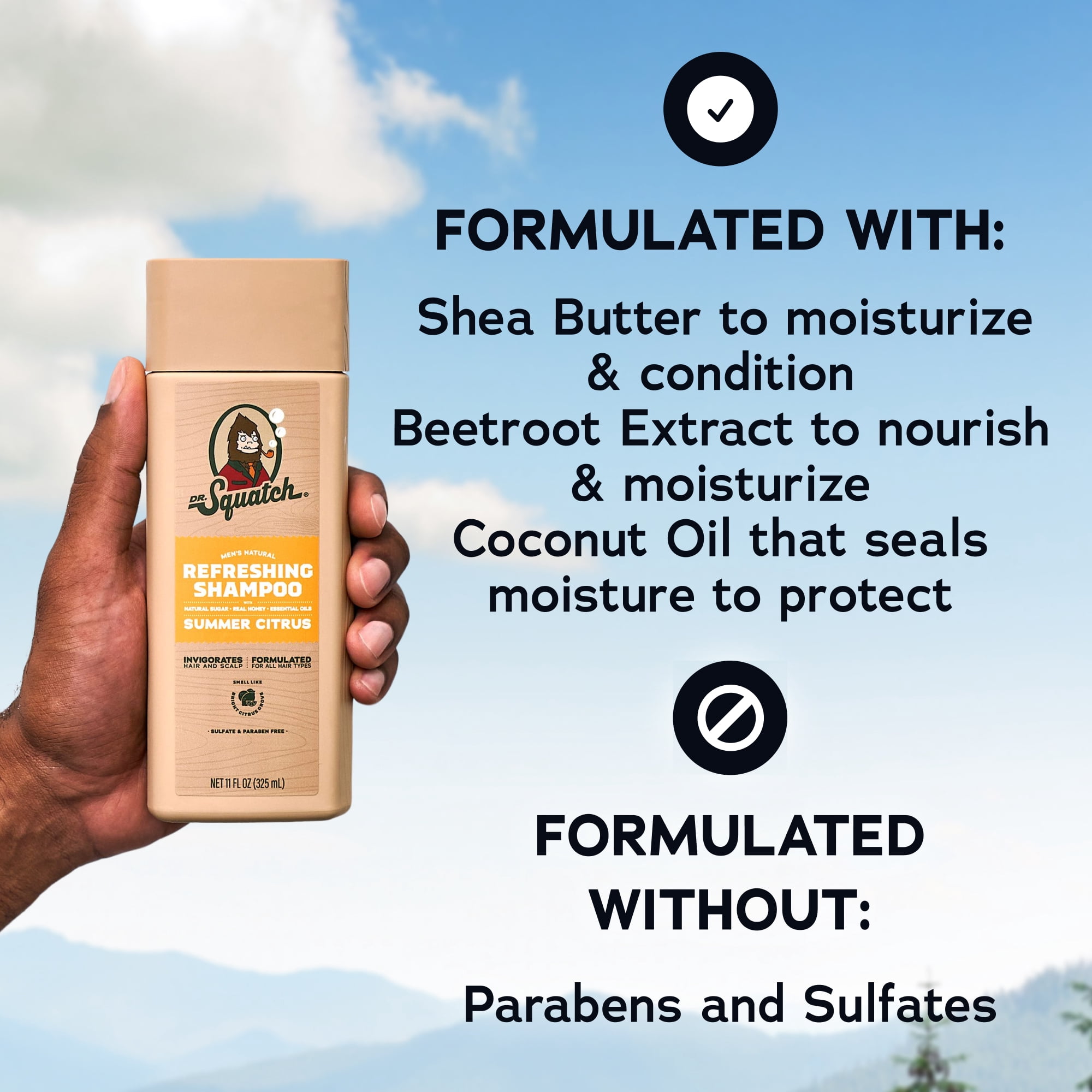 Dr. Squatch Mens Hair Moisturizing Conditioner, Natural Sulfate Free Hydrating Conditioner for Men, Summer Citrus, 11 fl Oz
