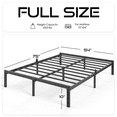 thumbnail image 2 of Auroral Zone 10 inch Full Metal Platform Bed Frame, Heavy Duty Mattress Foundation, No Box Spring Required, 2 of 6