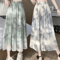 thumbnail image 3 of Falda de cintura alta de gasa de estilo nuevo 2024 para mujer, falda tipo paraguas larga de corte A adelgazante de verano, 3 of 5