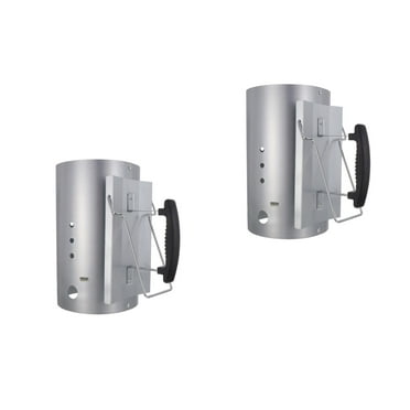 OUNONA 2pcs Barbecue Chimney Starter Charcoal Burner Fire Stove Party
