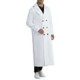 thumbnail image 2 of INSPIRE CHIC Men's Winter Pea Coat Notch Lapel Double Breasted Solid Color Overcoat L White, 2 of 7